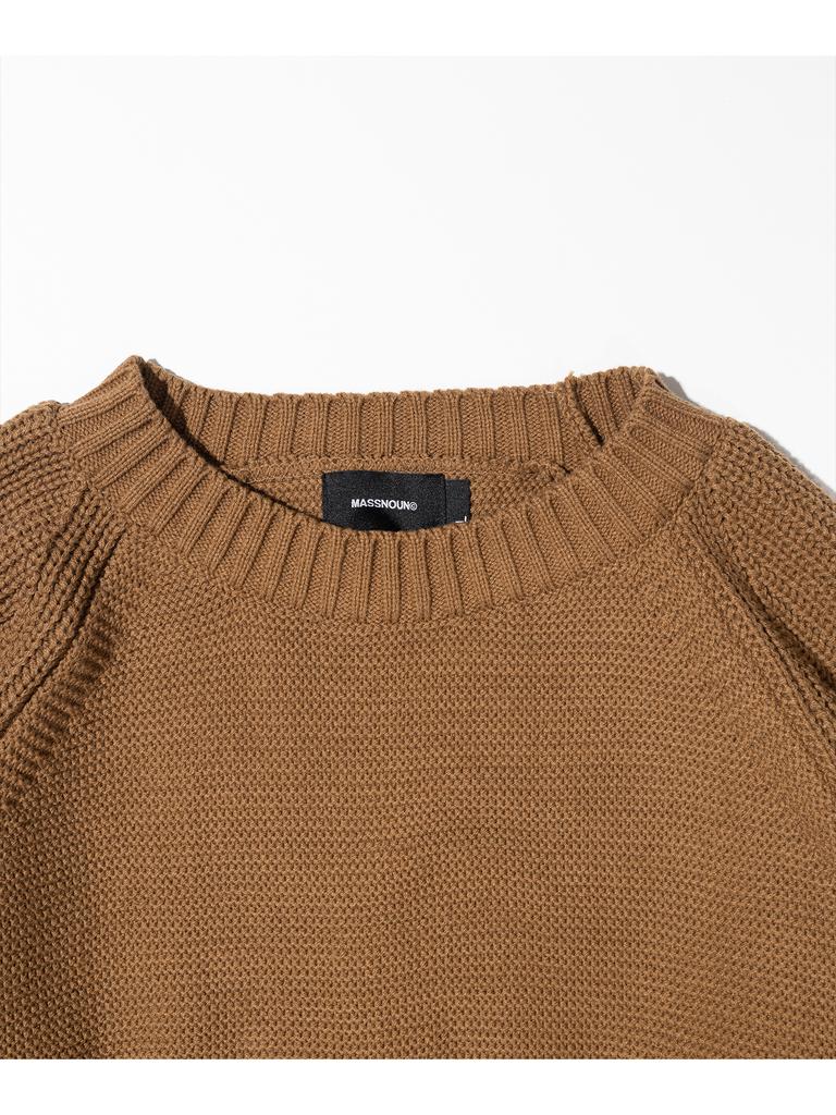 MASSNOUN Half Incision Overfit Knit Mftnt002-Br