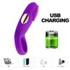 Time Delay Vibrating Ring with Massager Brush Silicone Sex Toys Quiet USB Charged Penis Vibrator Rings 12 Speeds