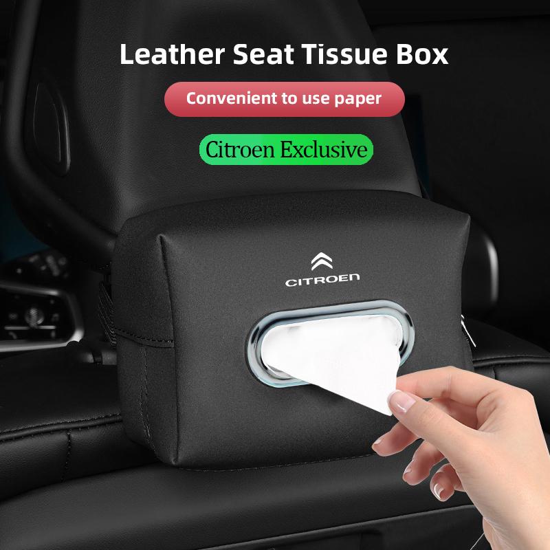 Suede Car Tissue Bag Hanging Vehicle Napkin Box For Citroen DS3 DS4 DS5 RD3 Cross Berlingo Xsara Grand Picasso Jumper Saxo Jumpy amj123