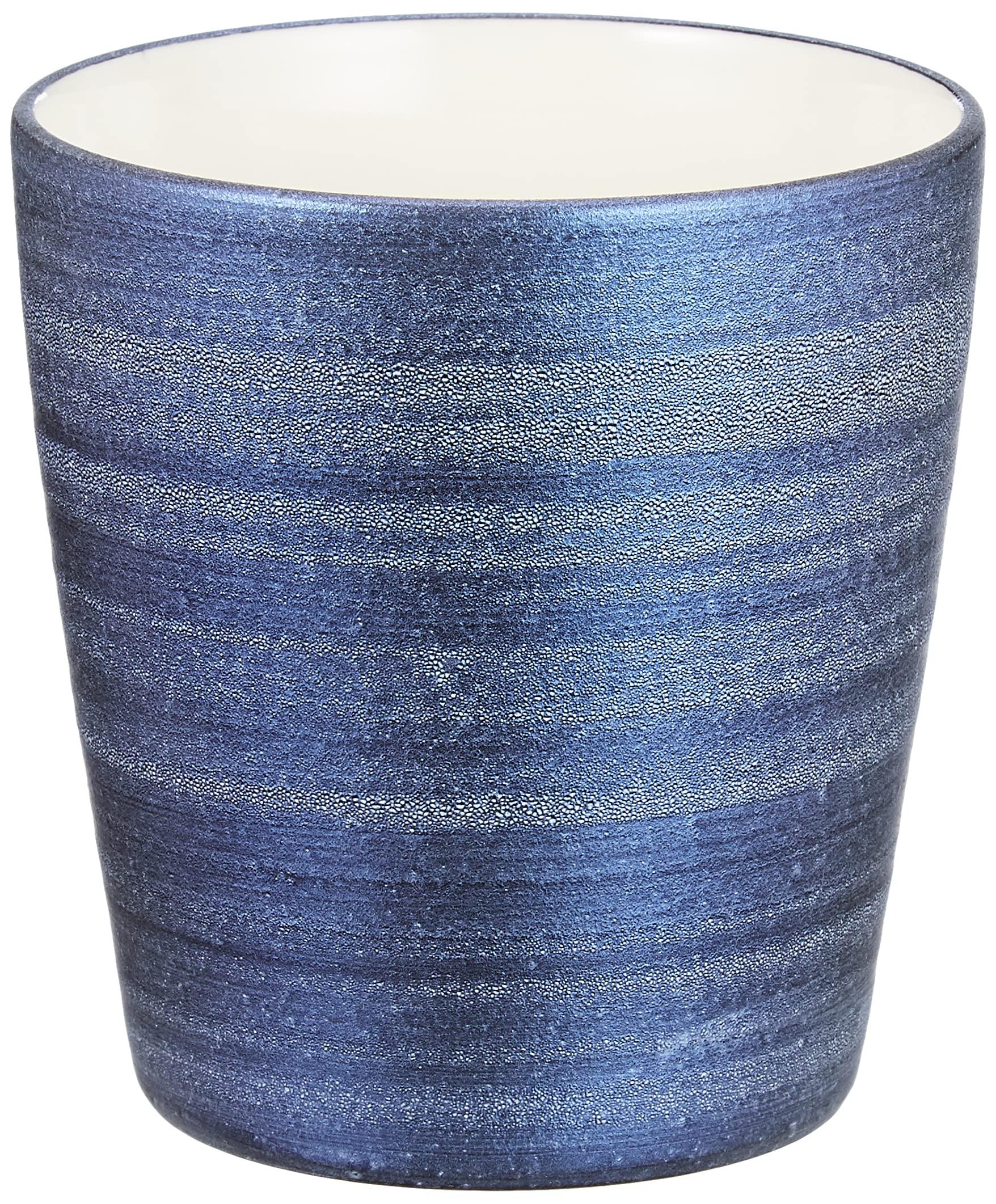 

Arita ware Densakugama rock glass cup 330ml armor blue made in Japan approx. Akechi Mitsuhide