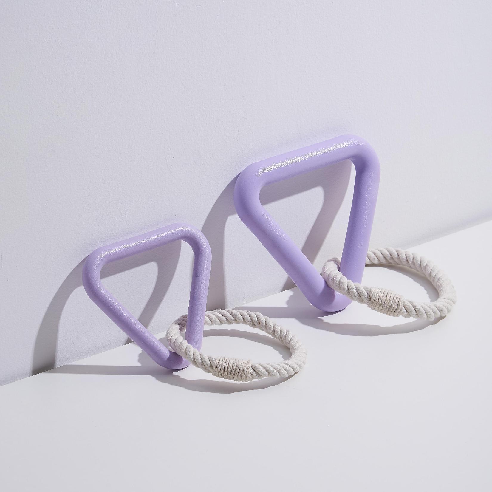 

TPR Rubber Dog Toy Triangle Cotton Rope Pull Ring Pet Molar Clean Tooth Chew Toys Funny Interactive Training Tug of War Dog Toys 13.5cm фиолетовый