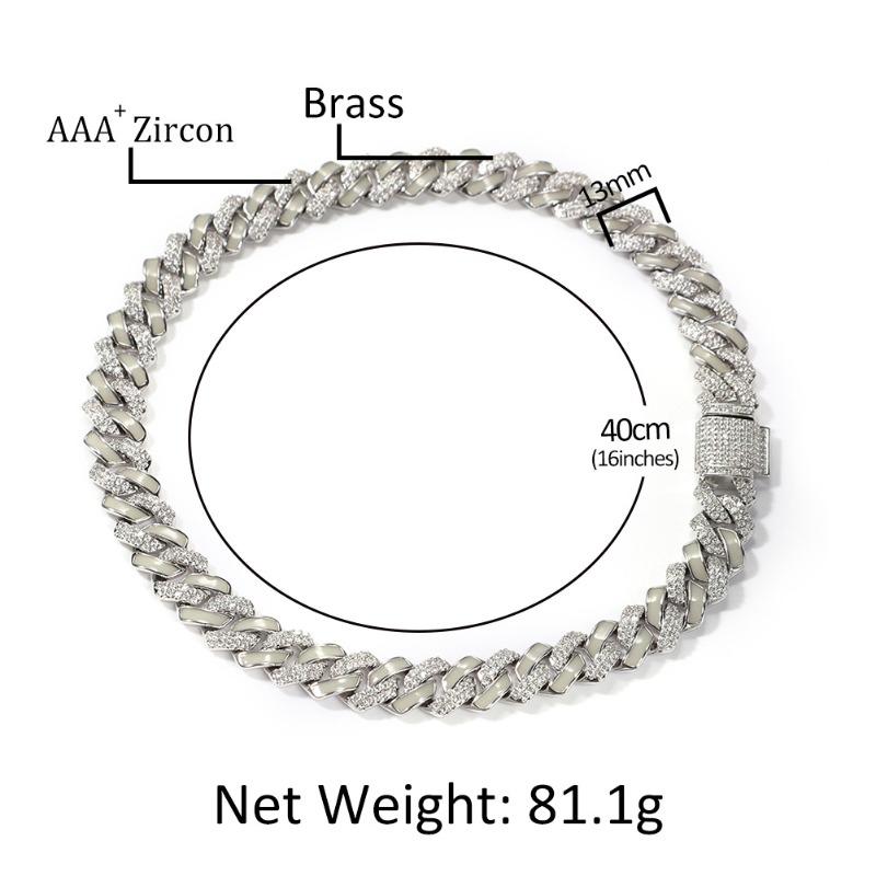 Meier Cuban chain versatile minimalist luminous silver men s necklace jewelry
