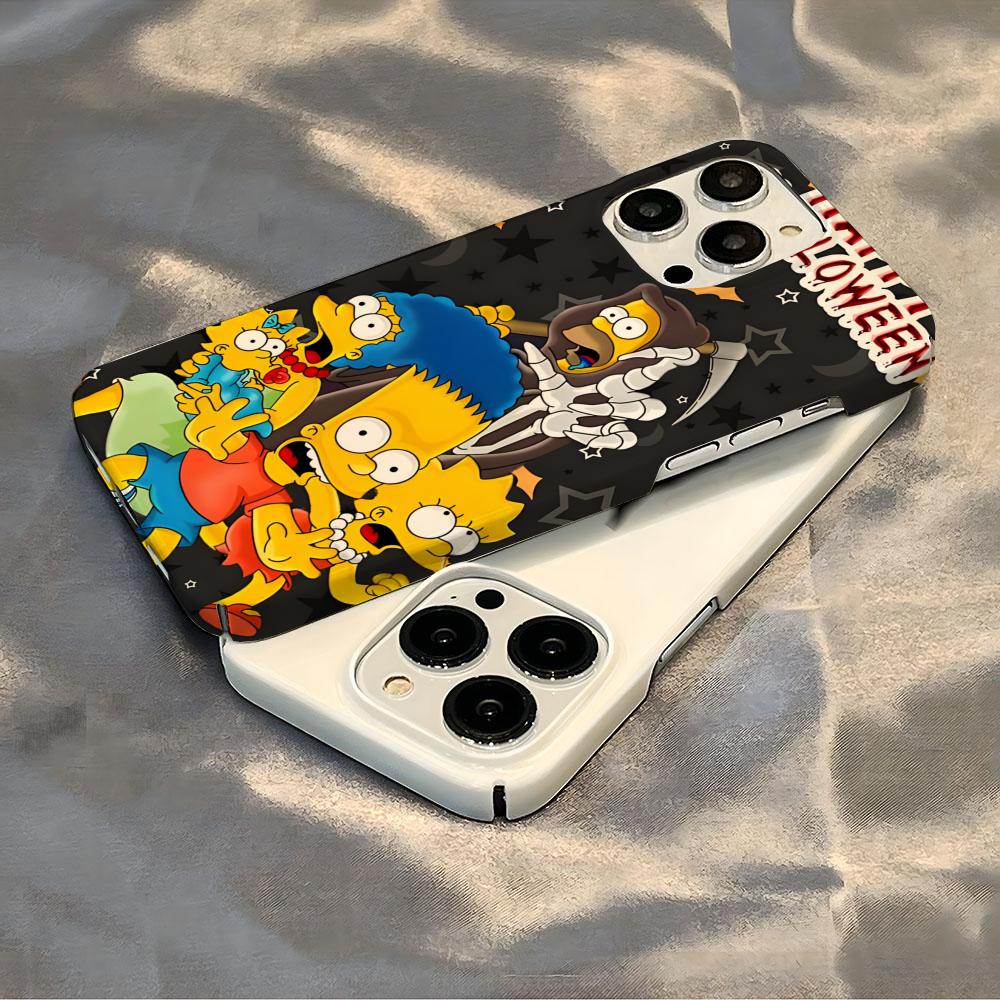 Disney Funny Cartoon Homer Simpson Family Phone Case Luxury For IPhone 16 15 14 13 12 11 Plus Pro Max Mini Glossy HD Hard Film S