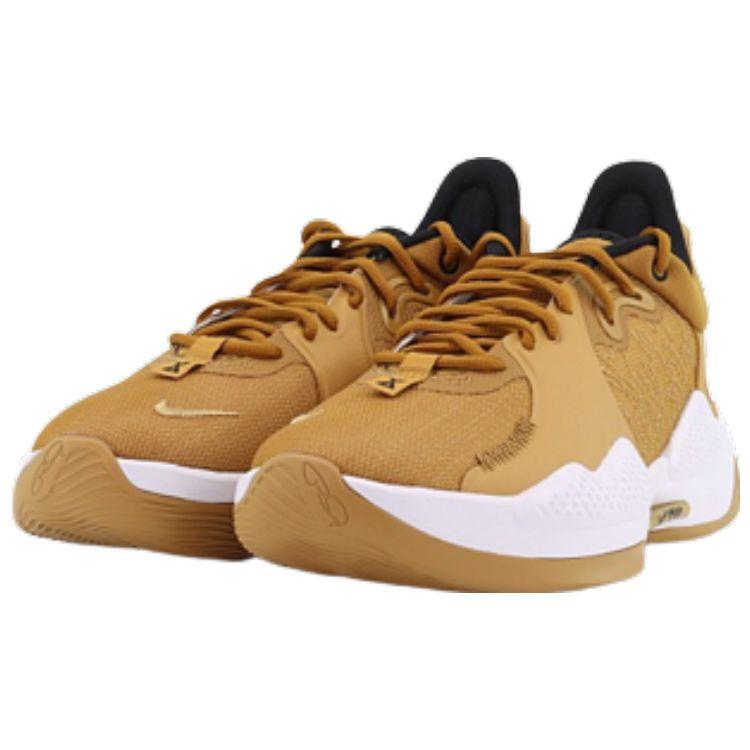 Nike PG 5 EP Wheat Metallic Gold Men Sneakers Brown Grain Black CW3146-700