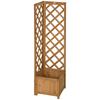 Wooden Trellis Planter For Climbing Plants Flowers Corner Decoration 40x40x145 Cm Natural