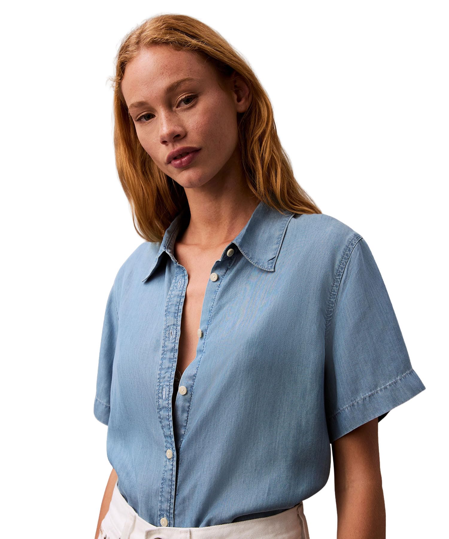 

Tencel Denim Shirt 47B732G M SOFTBLUEWAE [Calvin Klein] [Official Brand]
