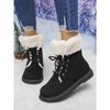 Women's Warm Winter Snow Boots,Plush Lined Platform Boots with Lace Up Closure and Fuzzy Fur,Plus Size Available