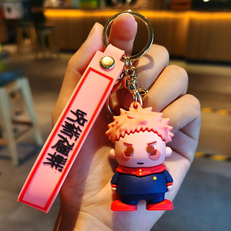 Anime Jujutsu Kaisen Chibi keychain Gojo Satoru Itadori Yuji custom keychain cartoon fun bag charm backpack car keychain