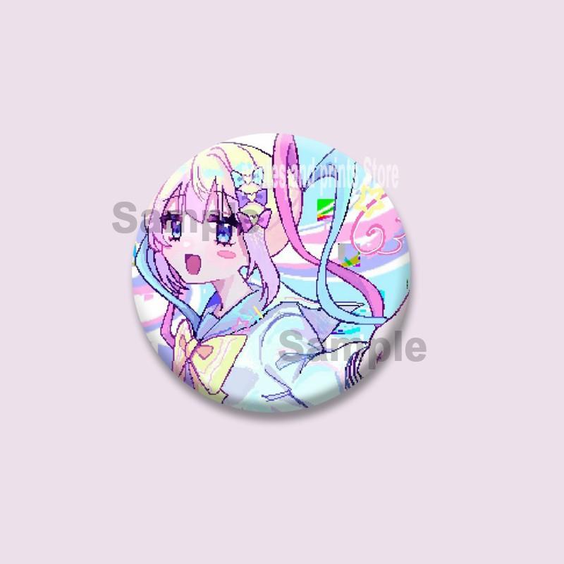 Pop Game Needy Streamer Overload Button Pins Cartoon KAngel Cosplay Badge Ame-chan Round Brooch Bag Hat Decor Jewelry Toys Gifts