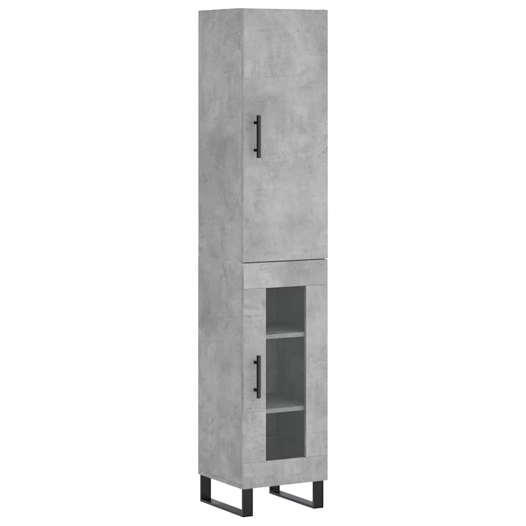 Highboard Concrete Grey 34.5 x 34 x 180 cm Particleboard