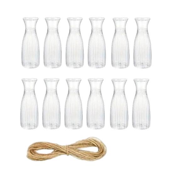 Plastic Clear Bud Vases, Modern Table Centerpiece Flower Vase, Simple Transparent Decorative Vase for Home Dining Table Wedding Flower Arrangement
