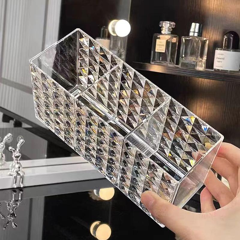 1ks kosmetický úložný box držák na štětce na make-up organizér rtěnka obočí tužka koupelnový úložný stojan diamantový akryl