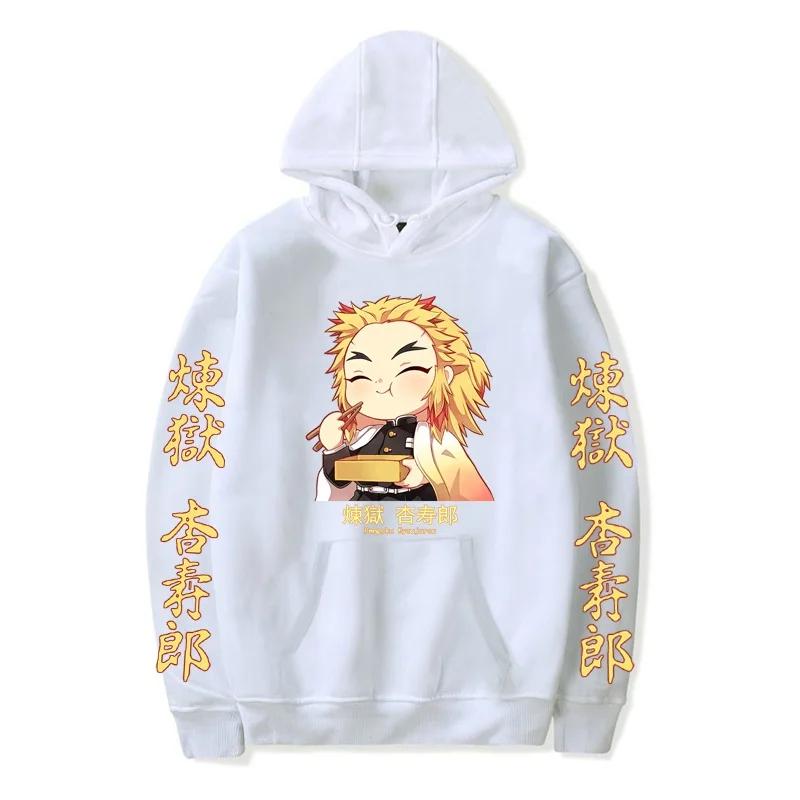 Japan Anime Demon Slayer Kawaii Rengoku Kyoujurou Grafický potisk Muži Ženy Podzim Zima Mikina Harajuku Velká mikina
