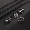 European and American Retro Ring Hip-hop Niche Personality High-end Open Ring Men's 4-piece Cross Bracelet
