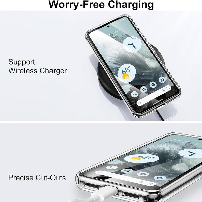 Clear Magnetic Phone Case For Google Pixel 9 Pro XL 8 Pro 8A 7 Pro 7A Wireless Charge Transparent TPU Soft Edge Shockproof Slim Hard PC Bumper Cover
