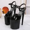 Fashion patent leather 20cm extra-high heels stilettos sexy waterproof platform, hate the sky and high sandals women designer sandals