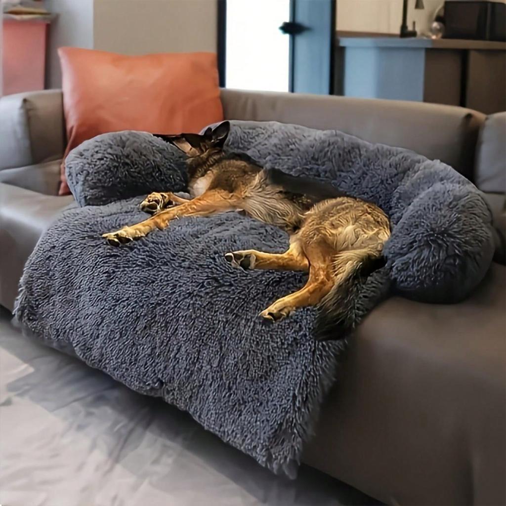 1Pc Plush Dog Bed Soft Dog Cushion Dual Purpose All-In-One Kennel Cushion Pet Sleeping Pad Cushion Sofa Protector Washable