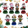 Miniatur-Feiertags-Schreibtischschmuck, Solarbetriebenes tanzendes Auto-Ornament, Kreative Cartoon-Weihnachtsfigur für Armaturenbrett und Fahrzeugkonsole