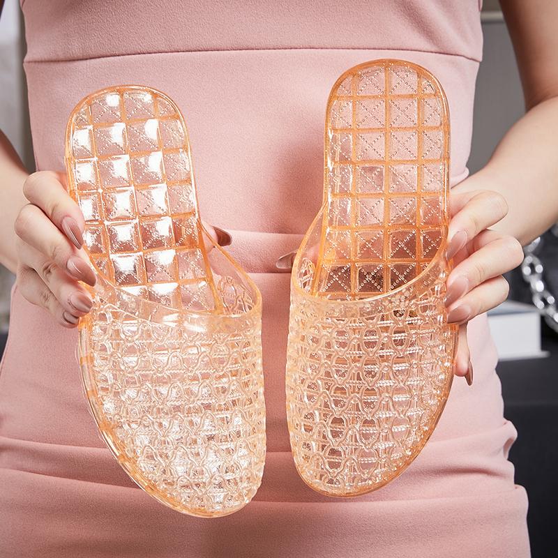 Fashion Transparent Slippers Cover Toe Summer Women's Shoes Slides Fashion Soft Flat Luxury Slippers Casual Shoes Slides Cover Toe Trans
