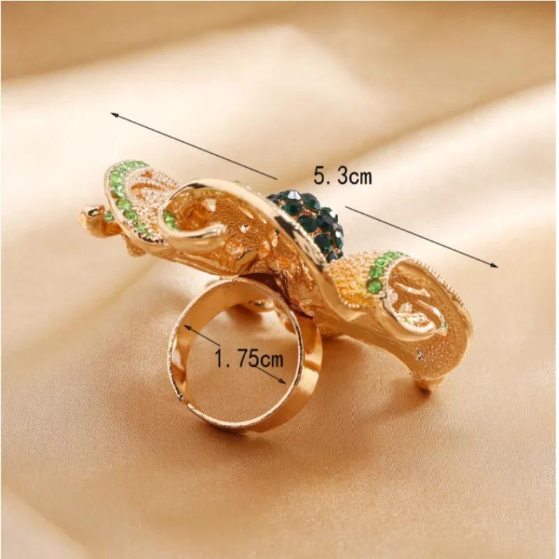 Luxus Große Blume Zirkon Ringe Frauen Indischen Schmuck Klassische Hohl Gold Farbe Einstellbare Ring Weibliche Geschenke Dropshipping