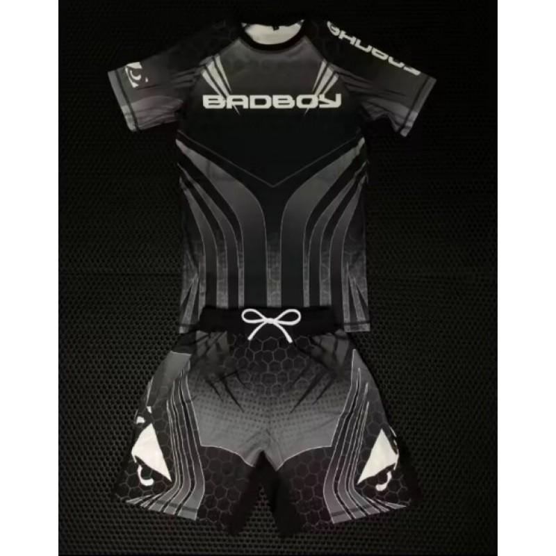 Mens MMA Training Shorts Set 3D Printed Breathable Quick-Dry Sportswear Lightweight Gym Combat Wear