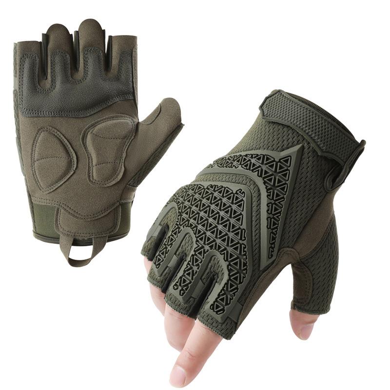 High Quality Lightweight Motorcycle Gloves Winter Daily Use Tactical Protection Half Finger Mittens Breathable Non-Slip Pull-On