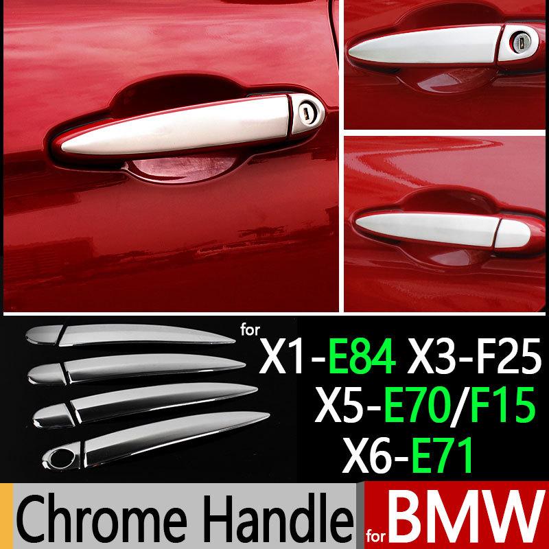 For BMW X1 E84 X3 F25 X5 E70 X5 F15 X6 E71 Accessories Chrome Door Handle Stainless Steel Covers 2011 2012 2013 2014 Car Styling