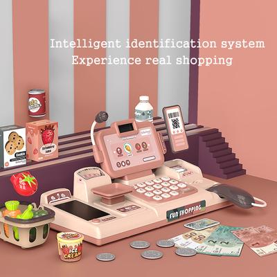 Smart Checkout Page Play House Toy Simulation Supermarket Dining Table Fruit Cash Register Children'S Combination Set