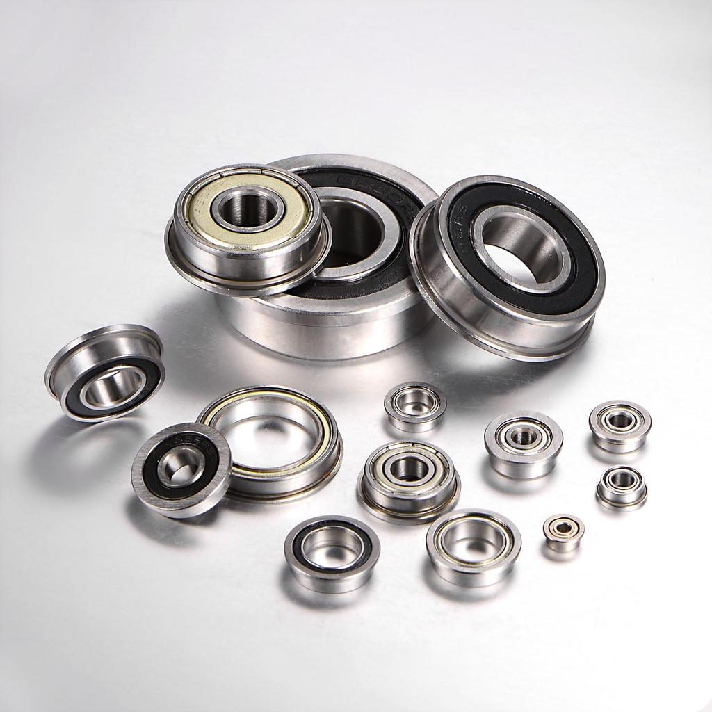 Uxcell MF63ZZ Flansch-Kugellager Chrom Doppelt Geschirmt Flanschlager Lager, 4 Stück, 3x6x2,5mm, Stahl,