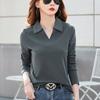 Lapel Long-sleeved Bottoming Shirt Women's Spring and Autumn New Fashion Casual Loose Outer Wear Olo Shirt Top Tide