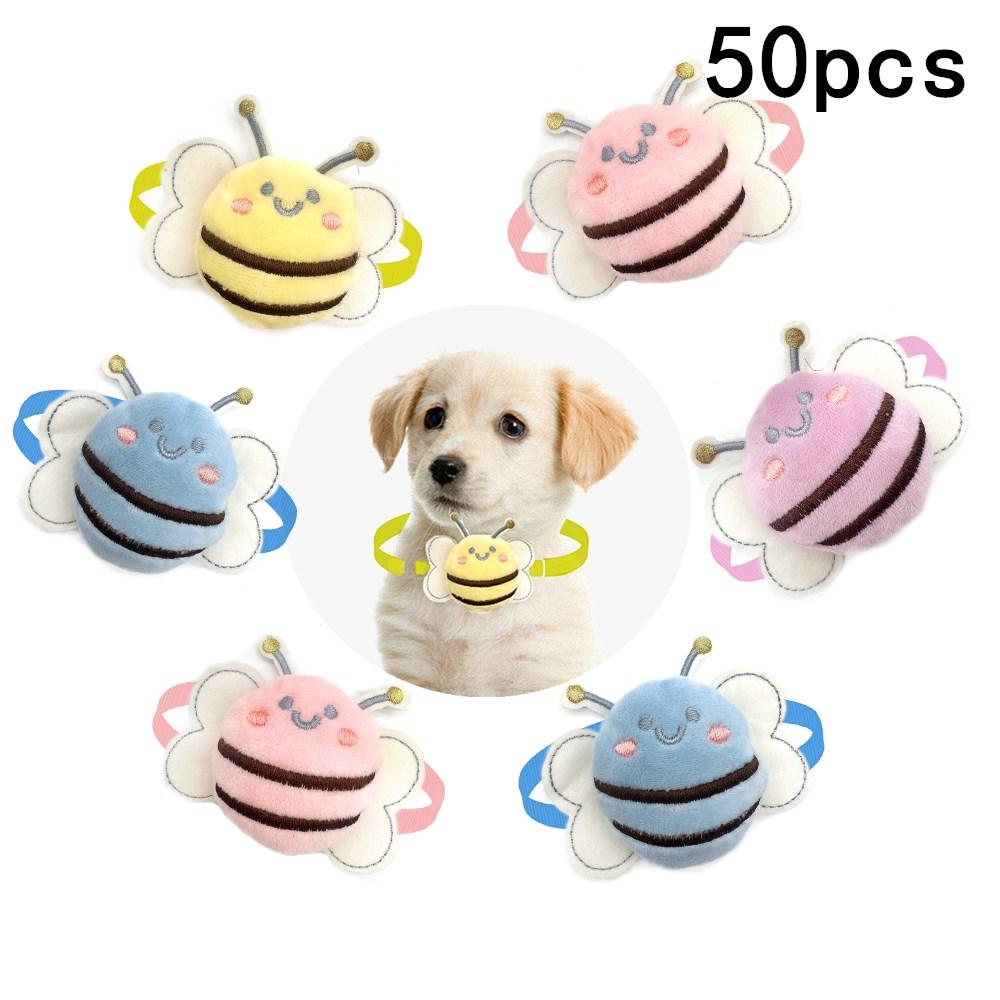 50/100pcs Puppy Dog Grooming Accessories Bee Shape Style Cute Dog Bows Pet Dog Bow Tie Necktie Bowknot Dog Bowties Supplies