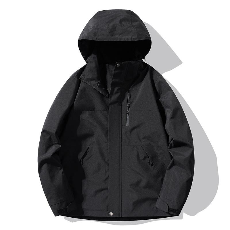Couple Spring and Autumn Outdoor Single Punch Jacket Removable Cap Waterproof Windproof Outdoor Mountaineering Jacket
