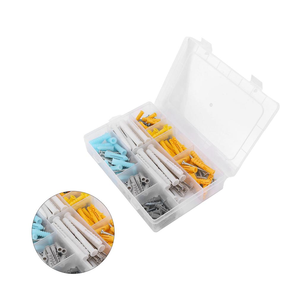 200PCS Screw Assortment Kit Self Tapping Screws with Anchors for Home Kitchen Furniture Repair Supplies200PCS