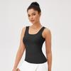 Womens Square Neck Yoga Top Seamless Quick-Dry Workout Tank Fitness Running Crop Slim Fit