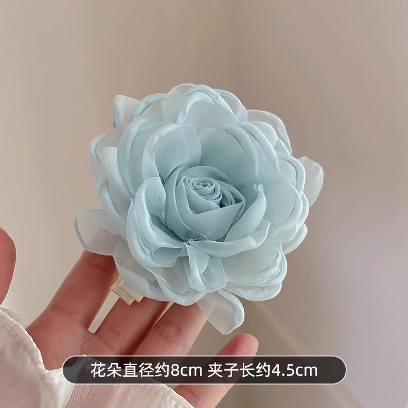 

Super Fairy Mesh Rose Hair Clip Female Duckbill Bangs Side Cute Autumn Winter Seaside Headpiece світло-синій колір