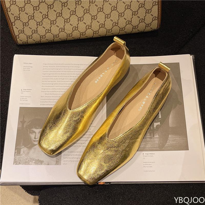 Fashion Spring Autumn New Style Fashionable Comfortable Flat Shoes 2025 Elegant Square Head Shallow Mouth Versatile Women's Shoes