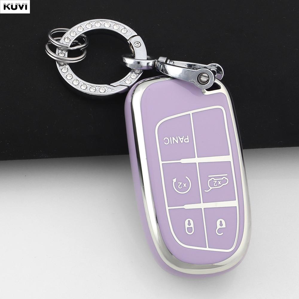 Fashion Tpu Car Key Case Cover For Jeep Renegade Frand Cherokee Dodge Journey Charger Chrysler 200 300 300 5 Buttons Protector