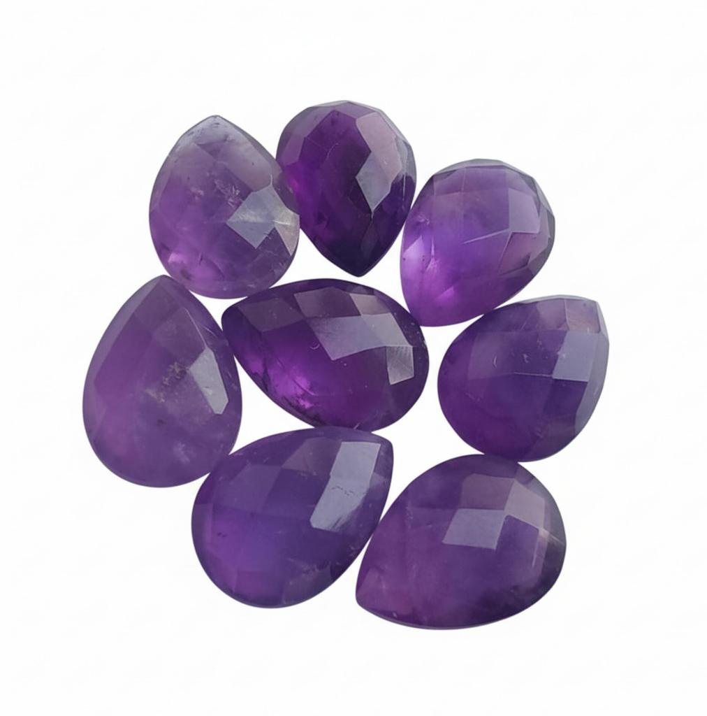 Natural Purple Amethyst Cabochon Stone - AAA+ Pear Cut Loose Gemstones - Multiple Sizes