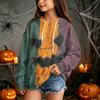 Kids Casual Hooded Sweatshirt with Halloween Print Pullover for Daily Wear