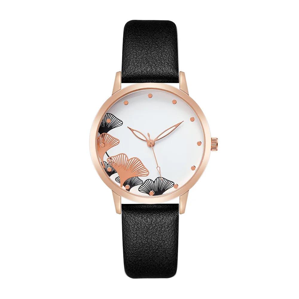 

Simple Women Fashion Ink Painting Black And White Design Ladies Quartz Watch Casual Leather Strap Female Bracelet Gift Clock чёрный