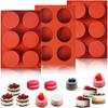 YSBER Silicone Cake Molds Set of 3, 21x15x2.7cm, Extreme Temperature Resistant, Easy Release & Clean, Red, Suitable for Any Occasion