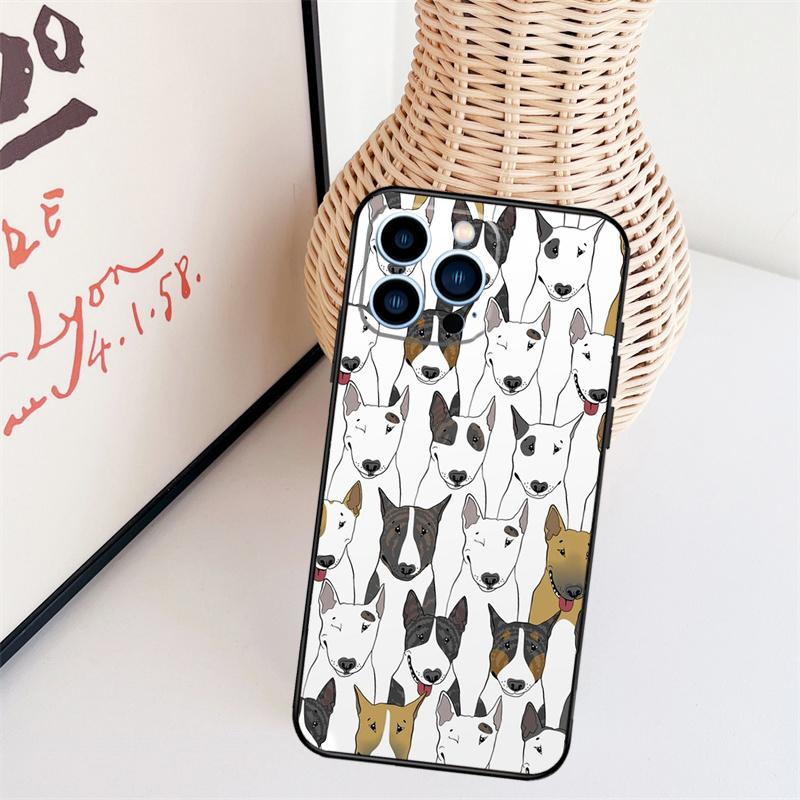 English Bull Terrier Dog Funda For iPhone 16 15 Pro 14 Pro Max Plus 11 13 12 Mini X XS XR Phone Case