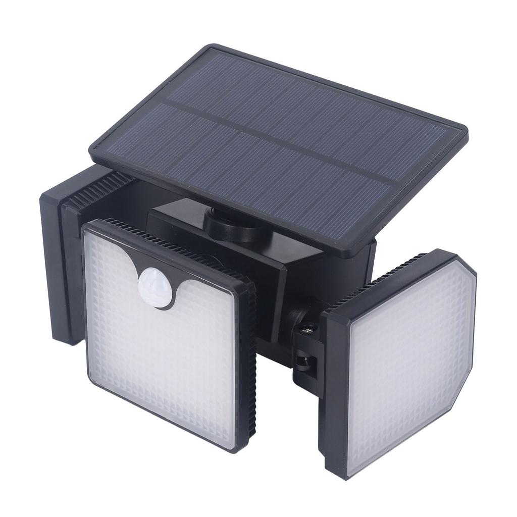 Solar Outdoor Lights 260LM 230 LED Security Lights 3 Heads Built in Solar Panel IP65 Waterproof 2200mAh for Garage Yard