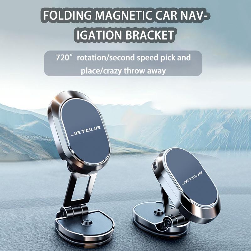 För Jetour T2 T1 Traveller X70 DASHING X50 X90 X95 Plus L9 EV Klistermärke Logotyp 2025 Tillbehör Biltelefonhållare GPS Metall Magnetisk