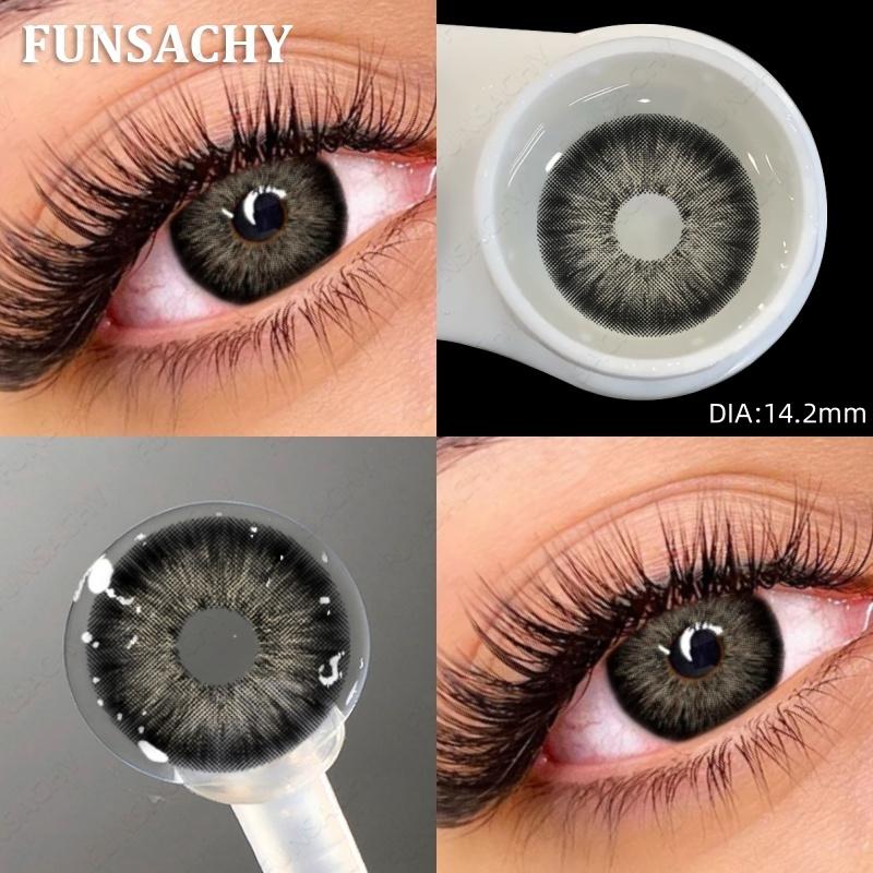 FUNSACHY 1 Pair Natural Colored Contact Lenses for Eyes Brown Pupils Lens Contact Lenses Cosmetic Green Contacts New Color Lens