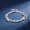 Fine Original Luxury 925 Sterling Silver Charm Stars Chain Bracelets for Women Party Wedding Engagement Jewelry Gifts 20cm