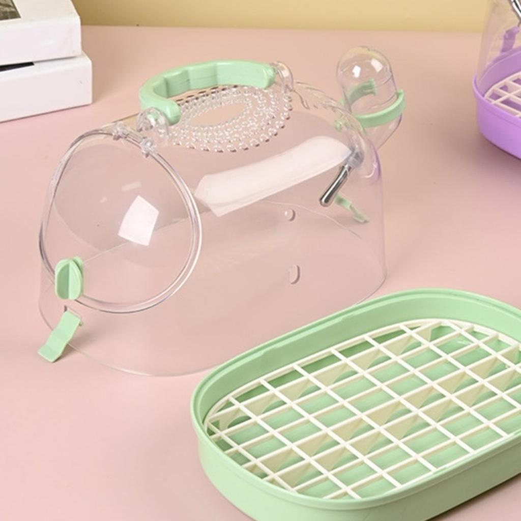 Ventilated Small Animal Carriers Cage with Top Airflows Clear View Design Water Bottle For Pet Monitoring Outdoor Trip