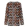 Damenmode Saumschlitz Lässig Halloween-Print Rundhals Langarm Oberteil