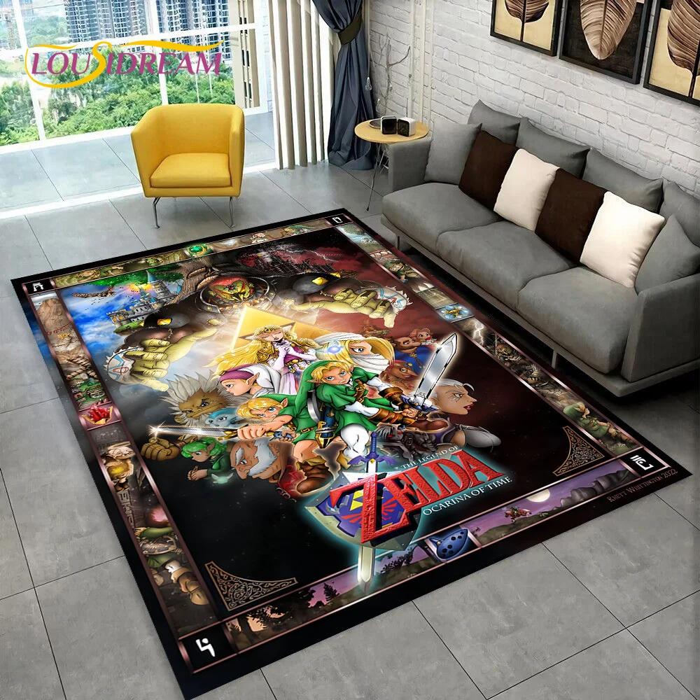 3D Z-Zelda2 HD Link Spiel Cartoon Teppich Teppich für Schlafzimmer Wohnzimmer Zuhause Sofa Dekoration, Kinder Spielen Große Dekor Bodenmatte