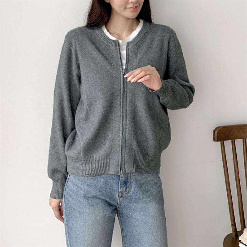 New ArrivalS Open Run Women S Plain Color Round Zip Knitted Cardigan